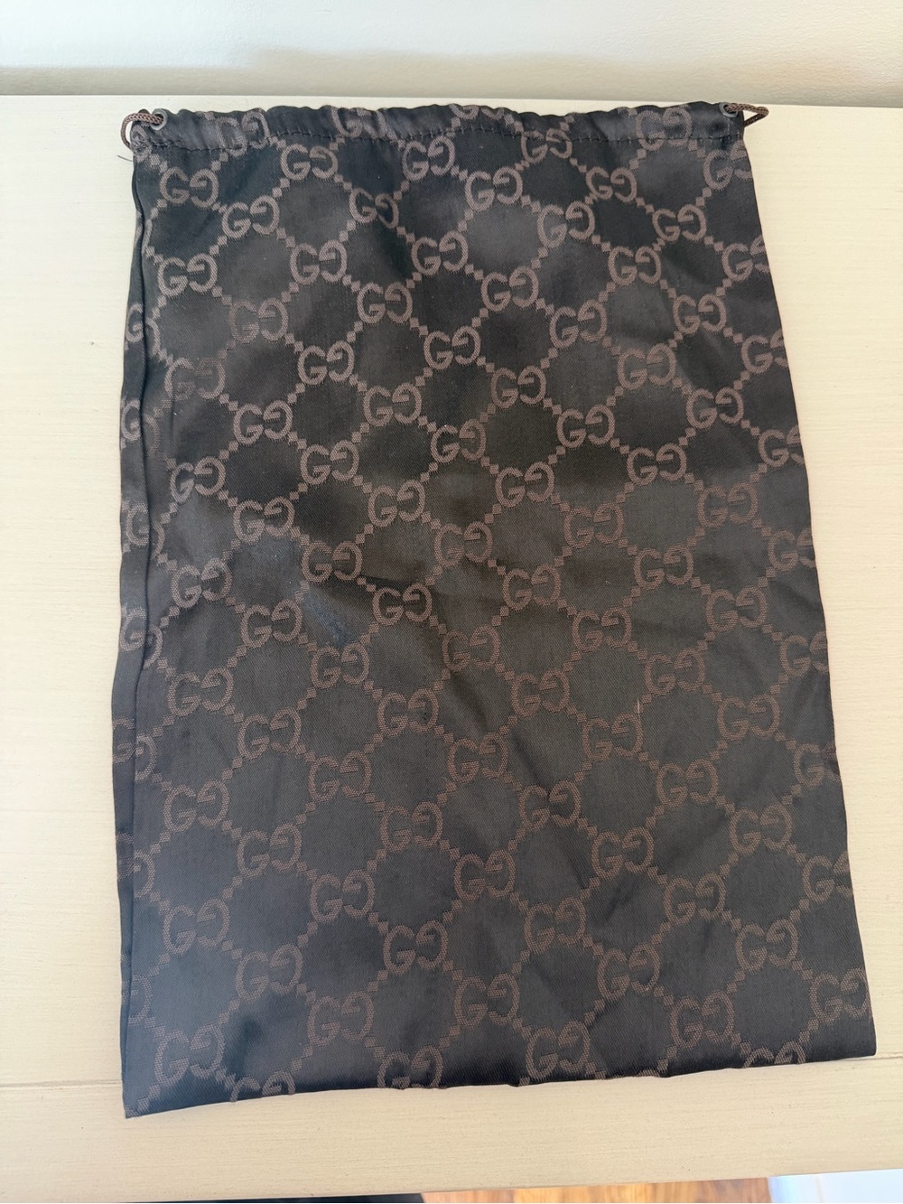 Brown Gucci Drawstring Dustbag 13 x 9